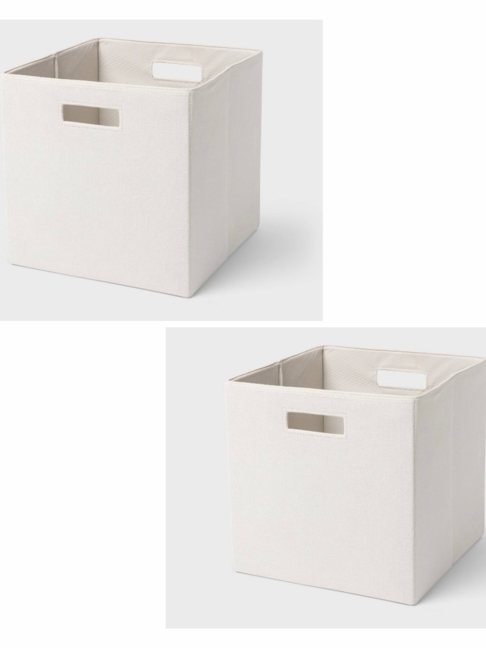 13''x13" Fabric Decorative Storage Bin Faux Velvet Stone - Brightroom {2 Pack}